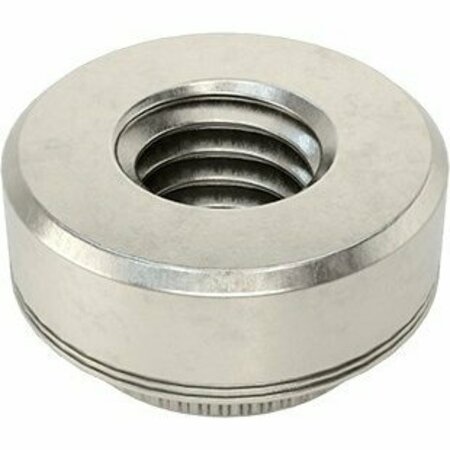 BSC PREFERRED 18-8 Stainless Steel Press-Fit Nut for Soft Metal and Plastic 10-32 Thread Size, 10PK 94648A360